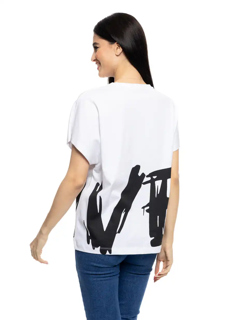 B' Γυναικείο t-shirt με τύπωμα ''LOVE'' 53-106-001 WHITE