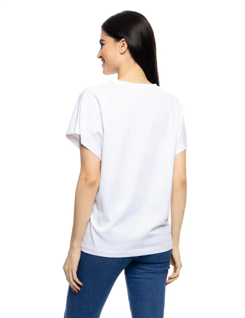 B' Γυναικεία μπλούζα με τύπωμα "LIFE" 53-106-002 WHITE