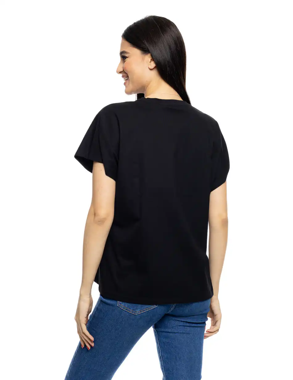 B' Γυναικεία μπλούζα με τύπωμα "LIFE" 53-106-002 BLACK