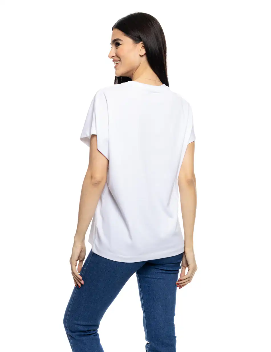 S' Γυναικείο t-shirt με τύπωμα ''AMSTERDAM'' 53-106-006 WHITE