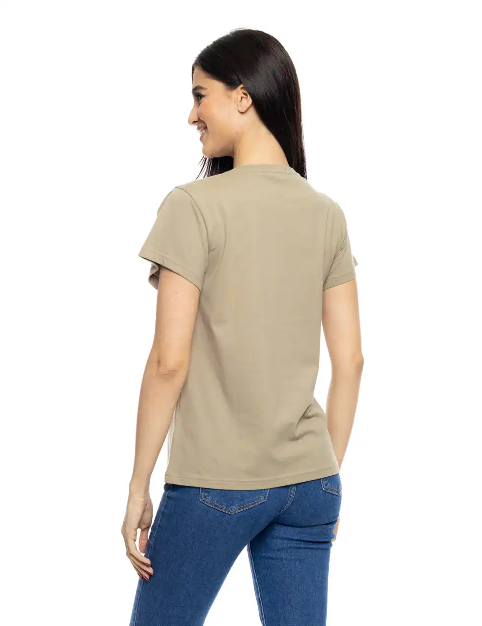 B' Γυναικείο t-shirt με τύπωμα ''RED COCTAIL'' 53-106-008 KHAKI