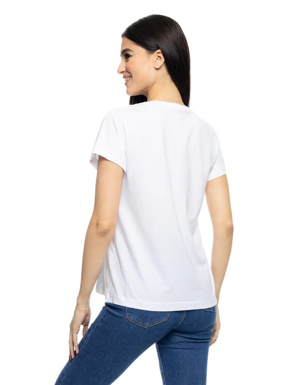 S' Γυναικείο t-shirt με τύπωμα ''SHORT GLASS'' 53-106-010 WHITE