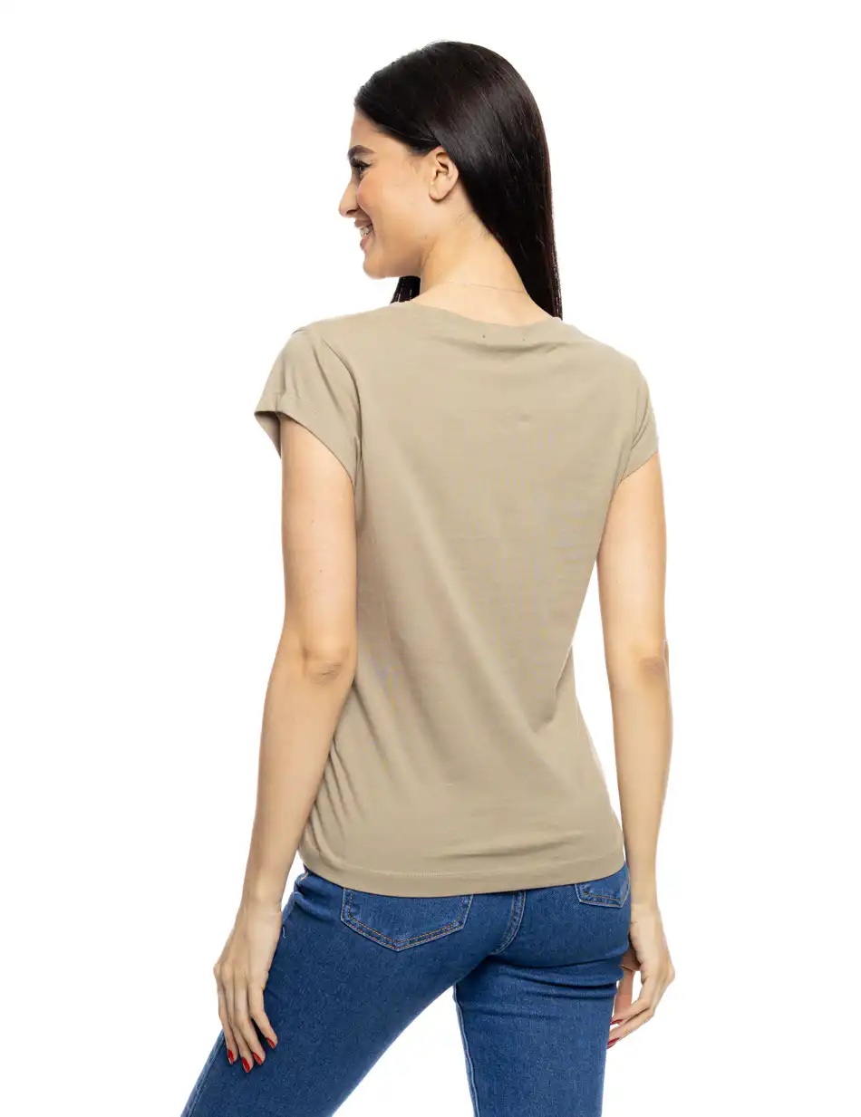 S' Γυναικείο t-shirt με τύπωμα ''OLIVES'' 53-106-012 KHAKI