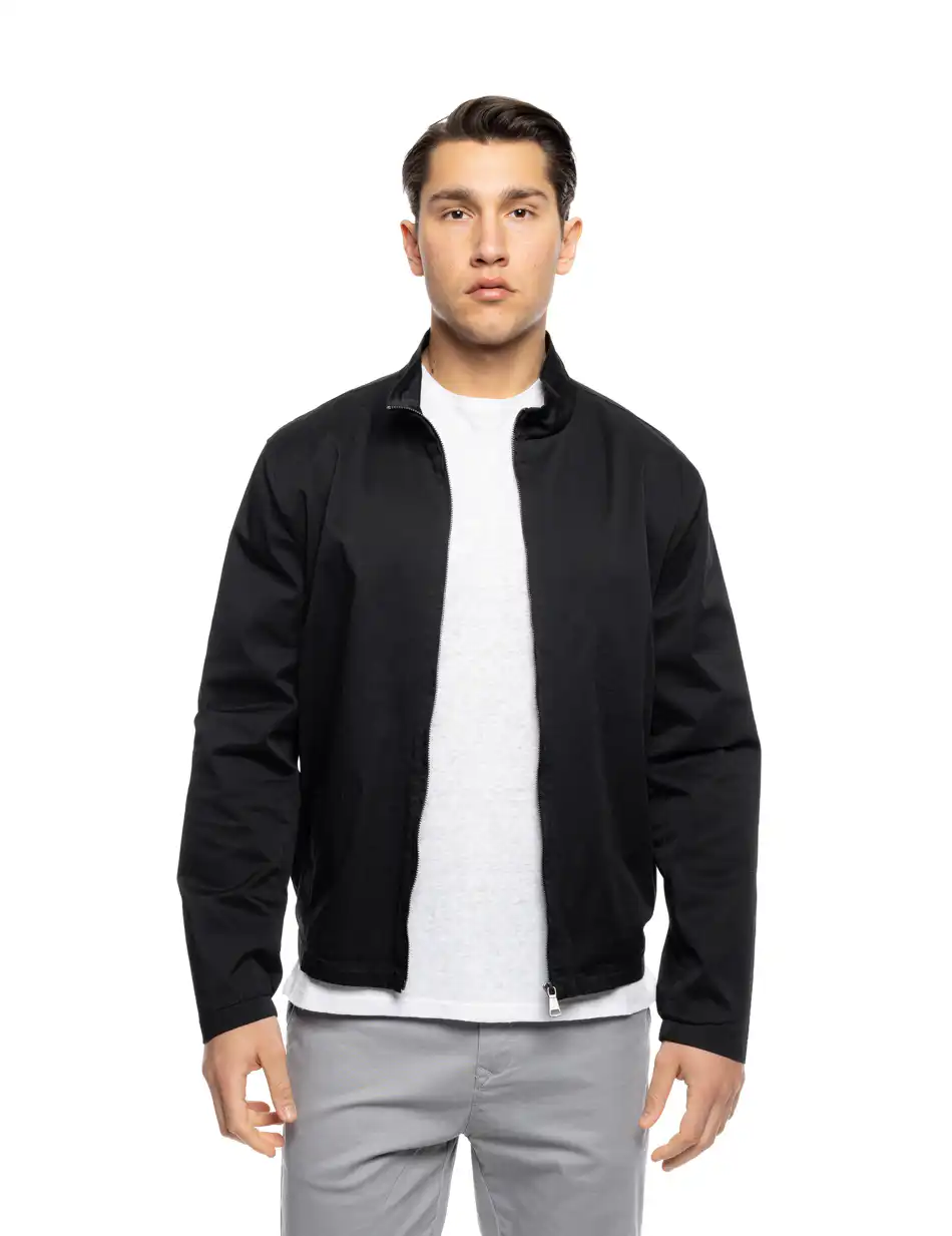 B' Ανδρικό βαμβακερό πανωφόρι 53-201-003 BLACK