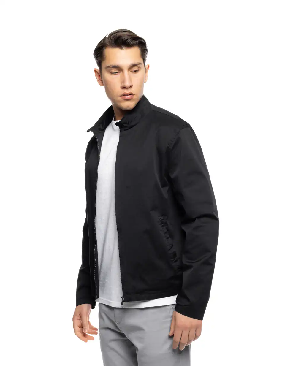 B' Ανδρικό βαμβακερό πανωφόρι 53-201-003 BLACK