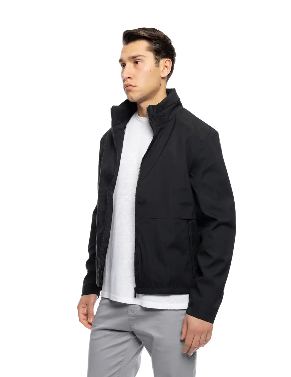 B' Ανδρικό κοντό πανωφόρι με κρυφή κουκούλα 53-201-004 BLACK