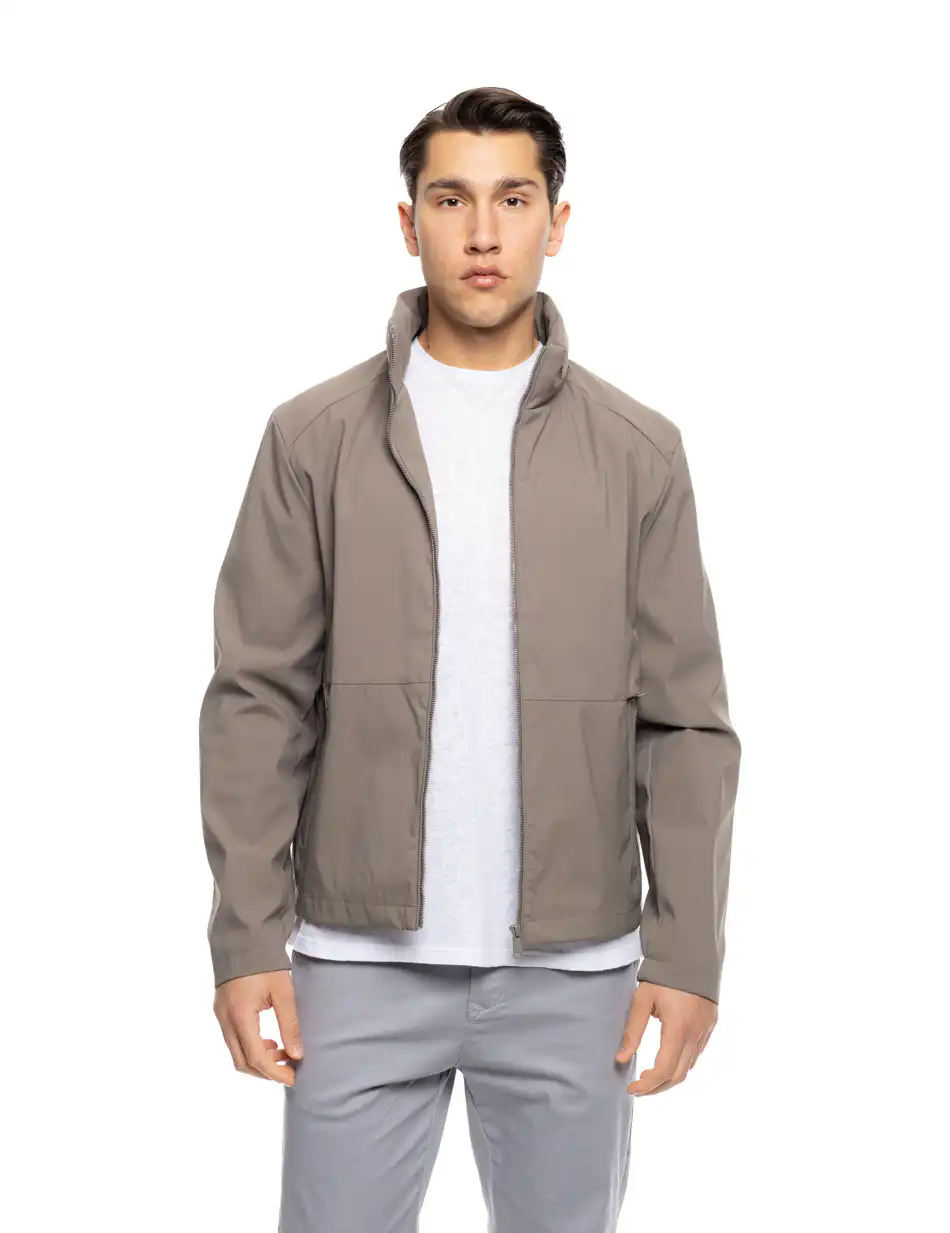 B' Ανδρικό κοντό πανωφόρι με κρυφή κουκούλα 53-201-004 KHAKI