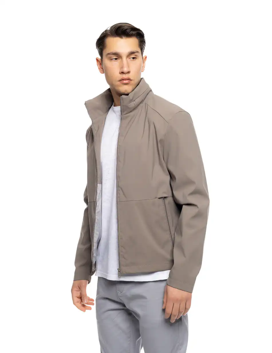 B' Ανδρικό κοντό πανωφόρι με κρυφή κουκούλα 53-201-004 KHAKI