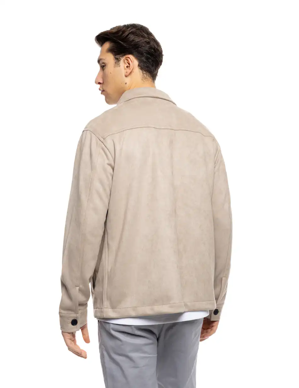 ST' Ανδρικό κοντό πανωφόρι με κουμπιά 53-201-009 BEIGE