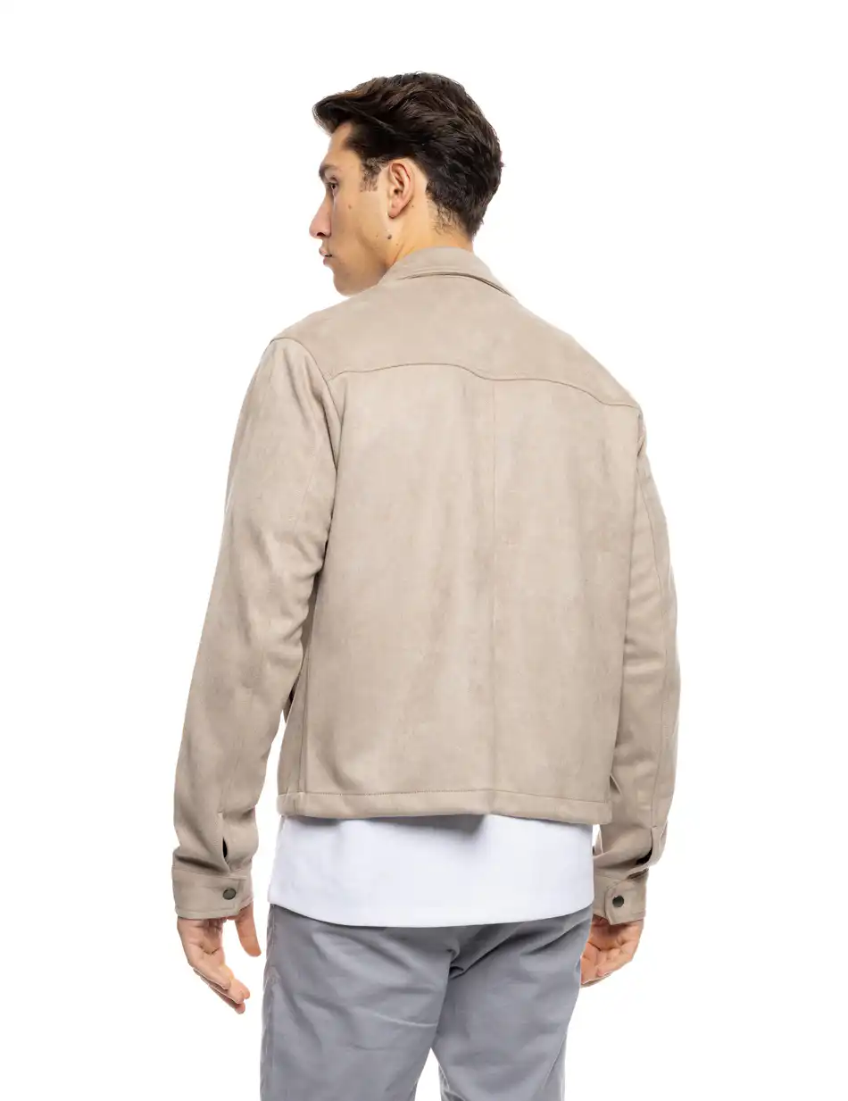 ST' Ανδρικό πανωφόρι τύπου sacket 53-201-010 BEIGE