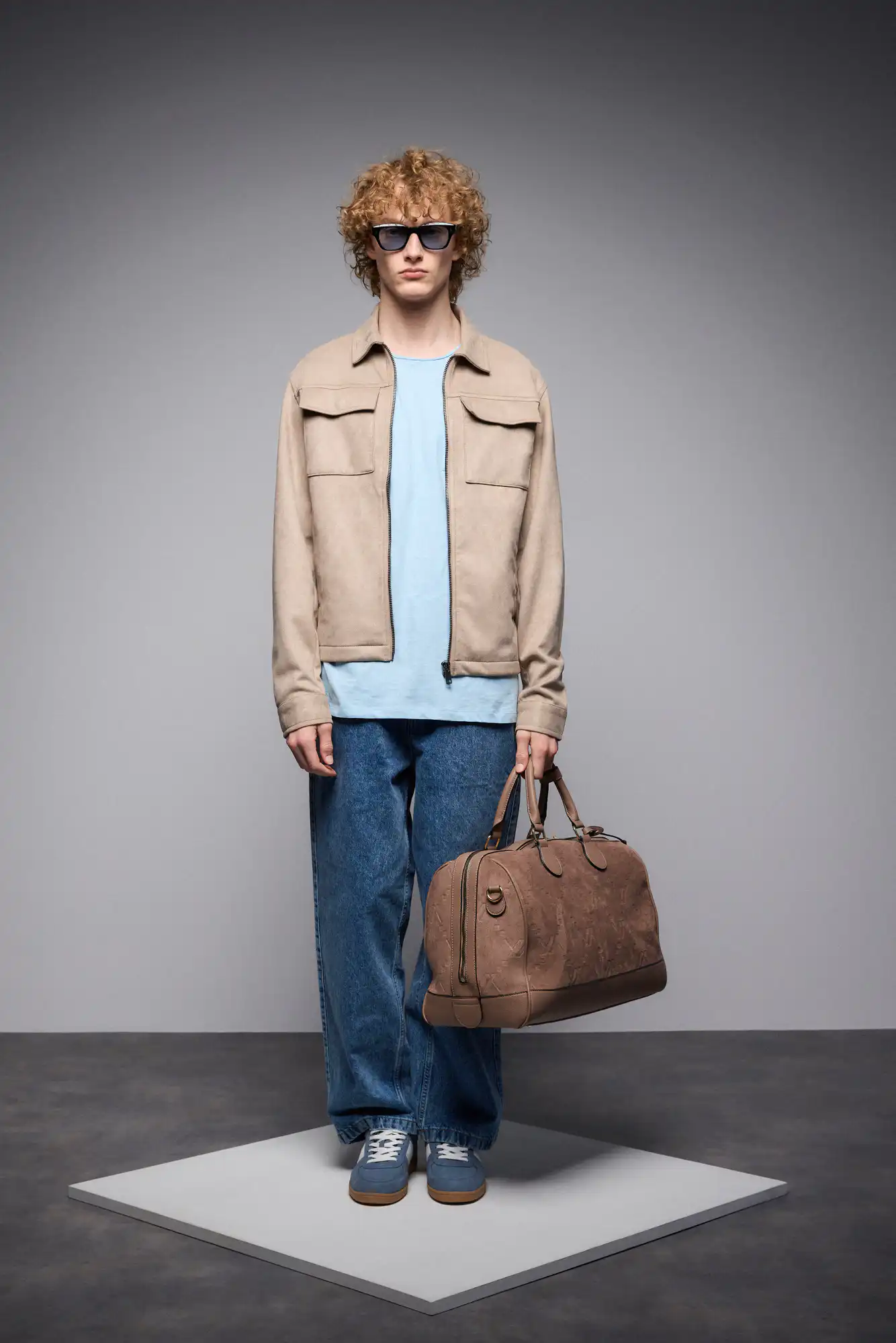 ST' Ανδρικό πανωφόρι τύπου sacket 53-201-010 BEIGE