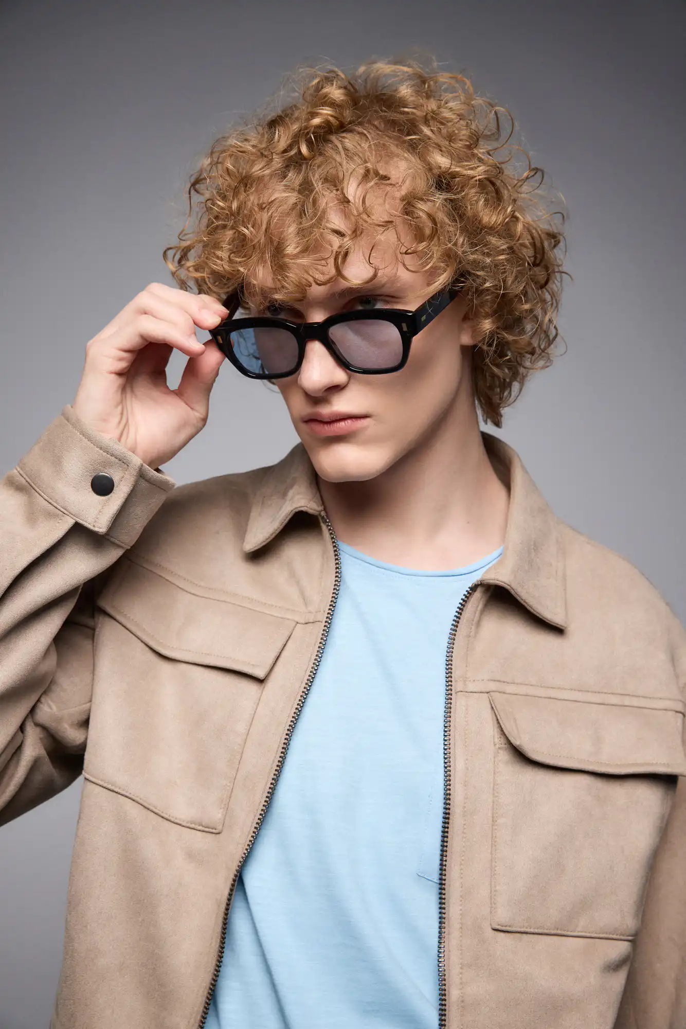 ST' Ανδρικό πανωφόρι τύπου sacket 53-201-010 BEIGE