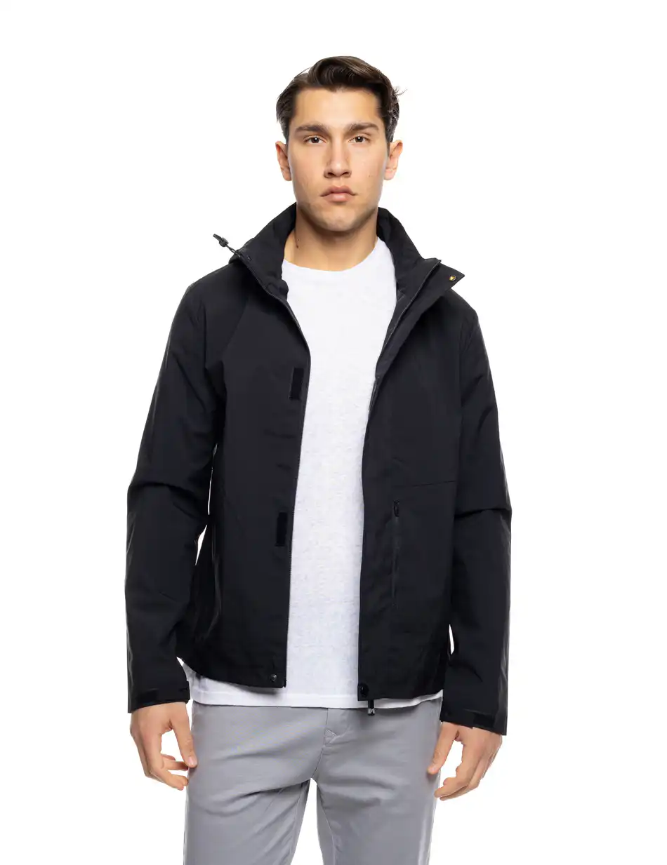 B' Ανδρικό κοντό μπουφάν με ενσωματωμένη κουκούλα 53-201-013 BLACK