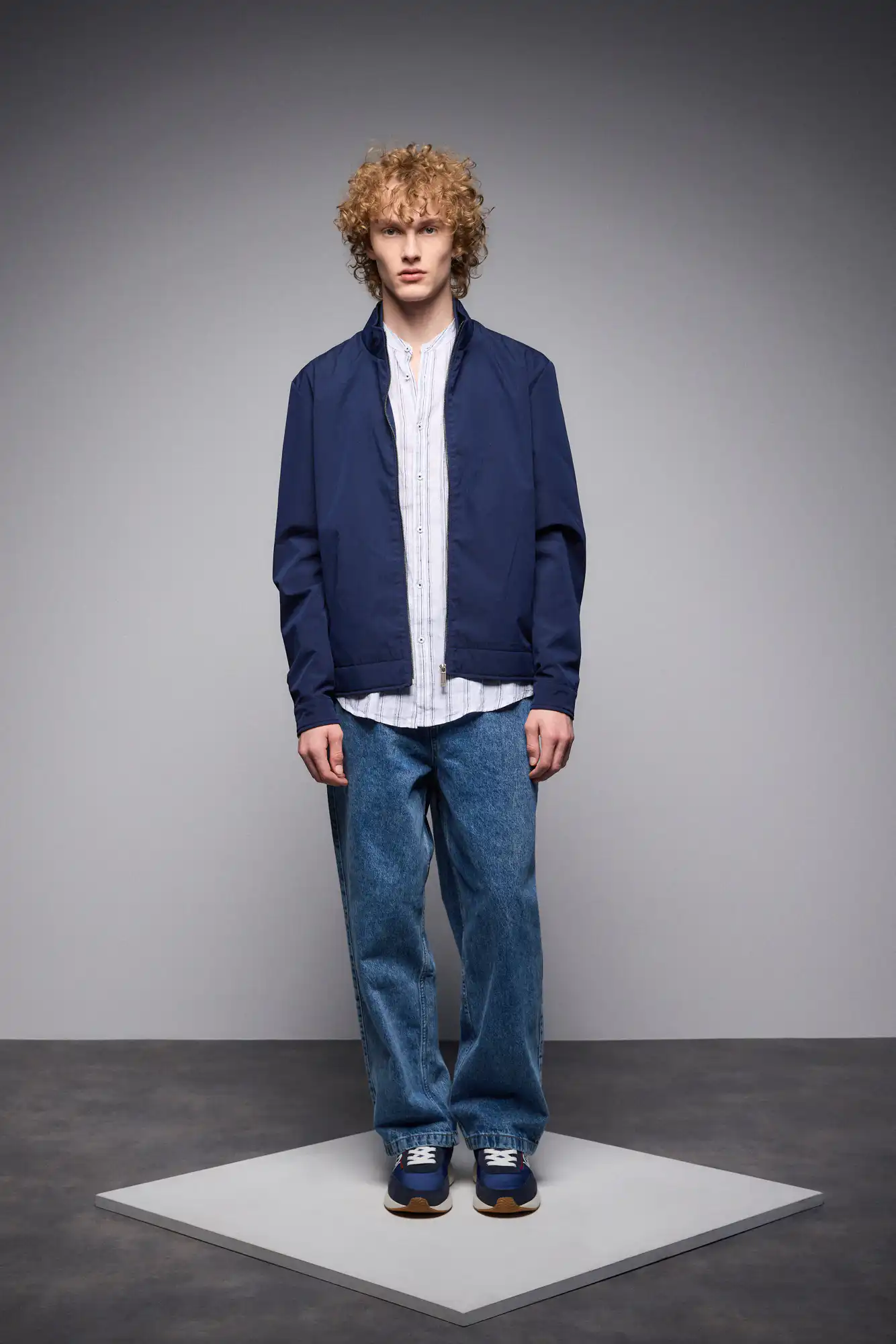 S' Ανδρικό κοντό πανωφόρι με λάστιχο 53-201-015 NAVY