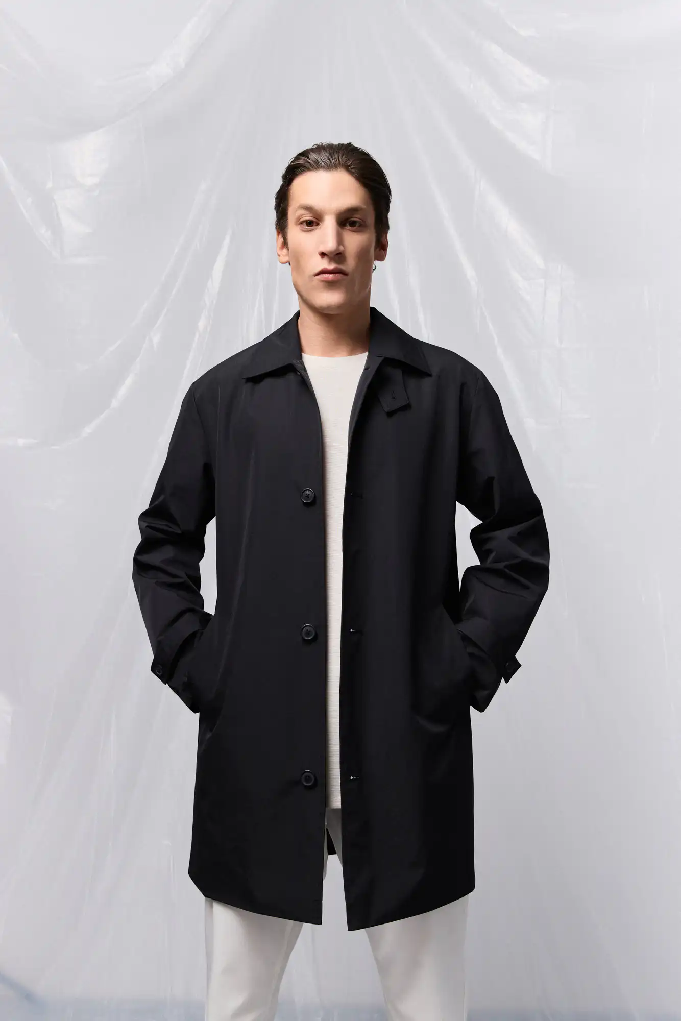 B' Ανδρική demi καμπαρντίνα 53-201-037 BLACK