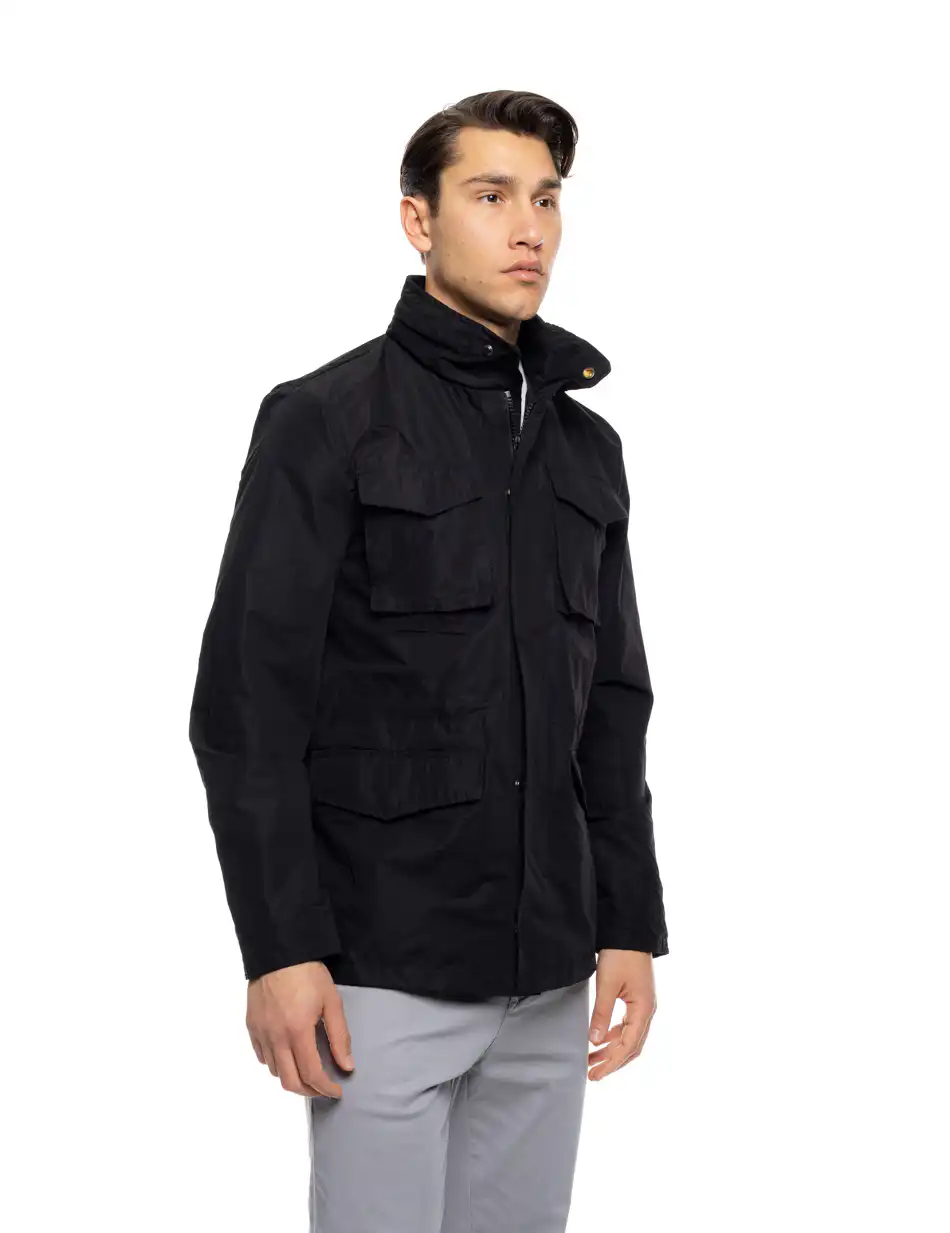 B' Ανδρικό πανωφόρι τύπου σαφαρι με τσεπες 53-201-048 BLACK
