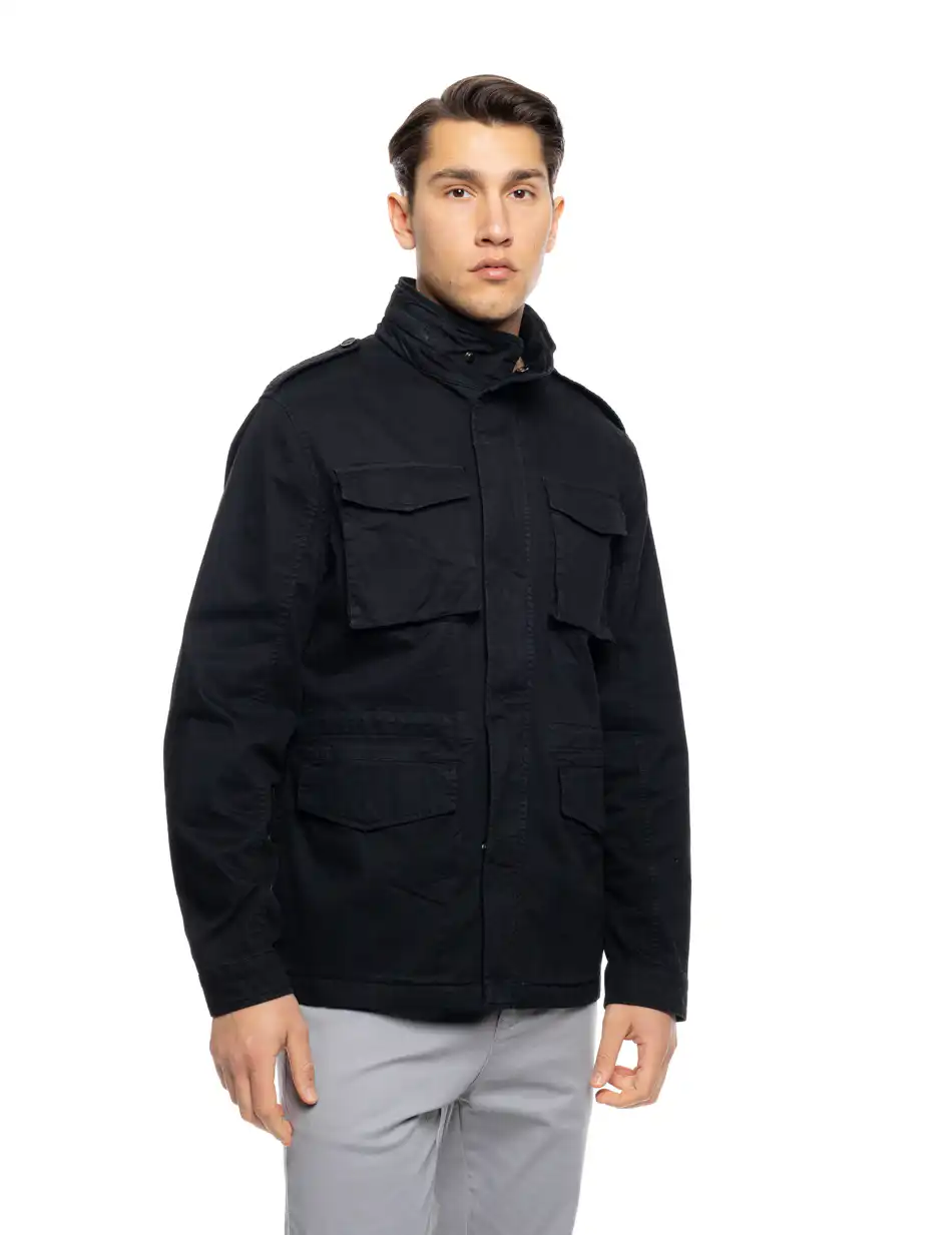 S' Ανδρικό πανωφόρι τύπου σαφαρι με τσεπες 53-201-049 BLACK