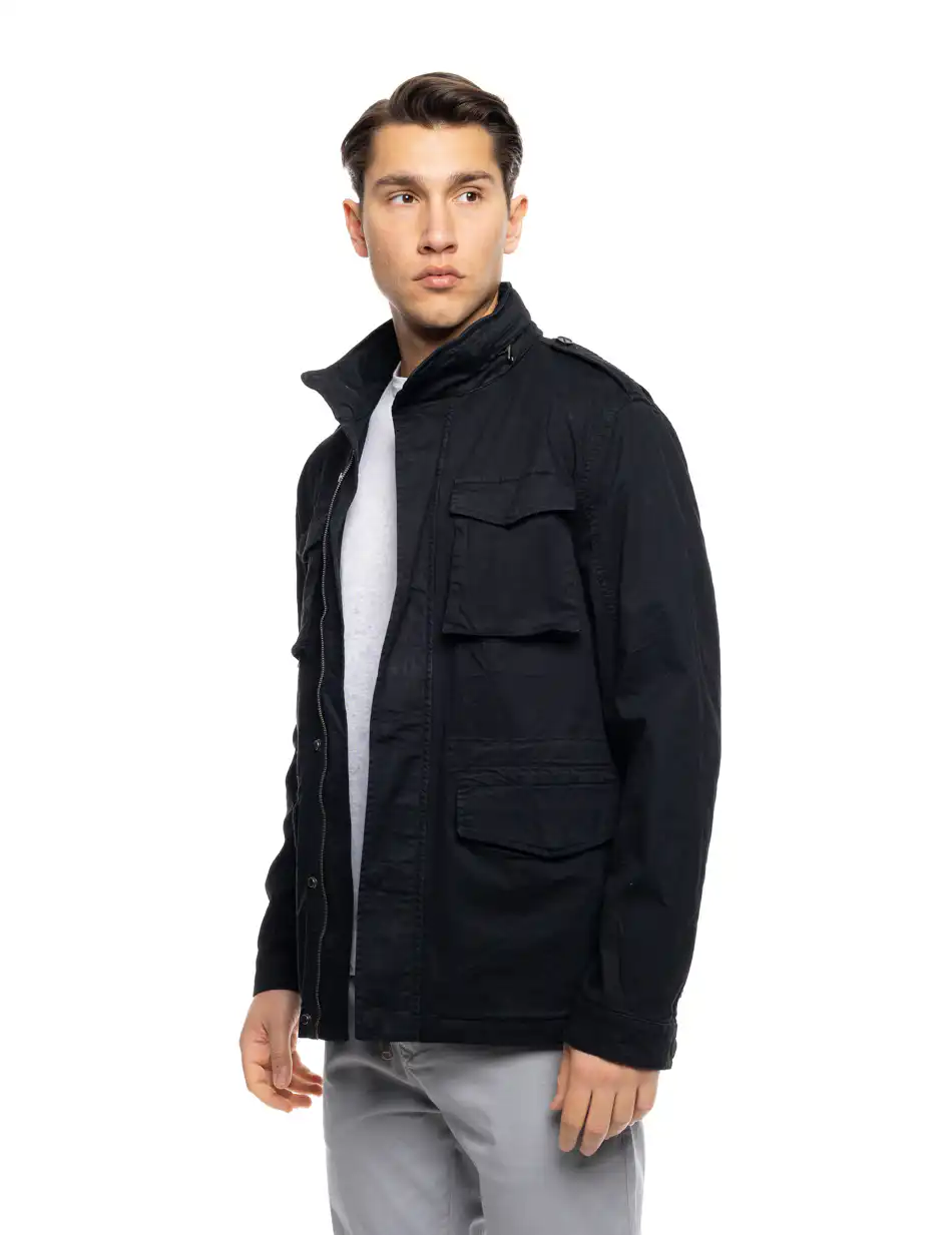 S' Ανδρικό πανωφόρι τύπου σαφαρι με τσεπες 53-201-049 BLACK