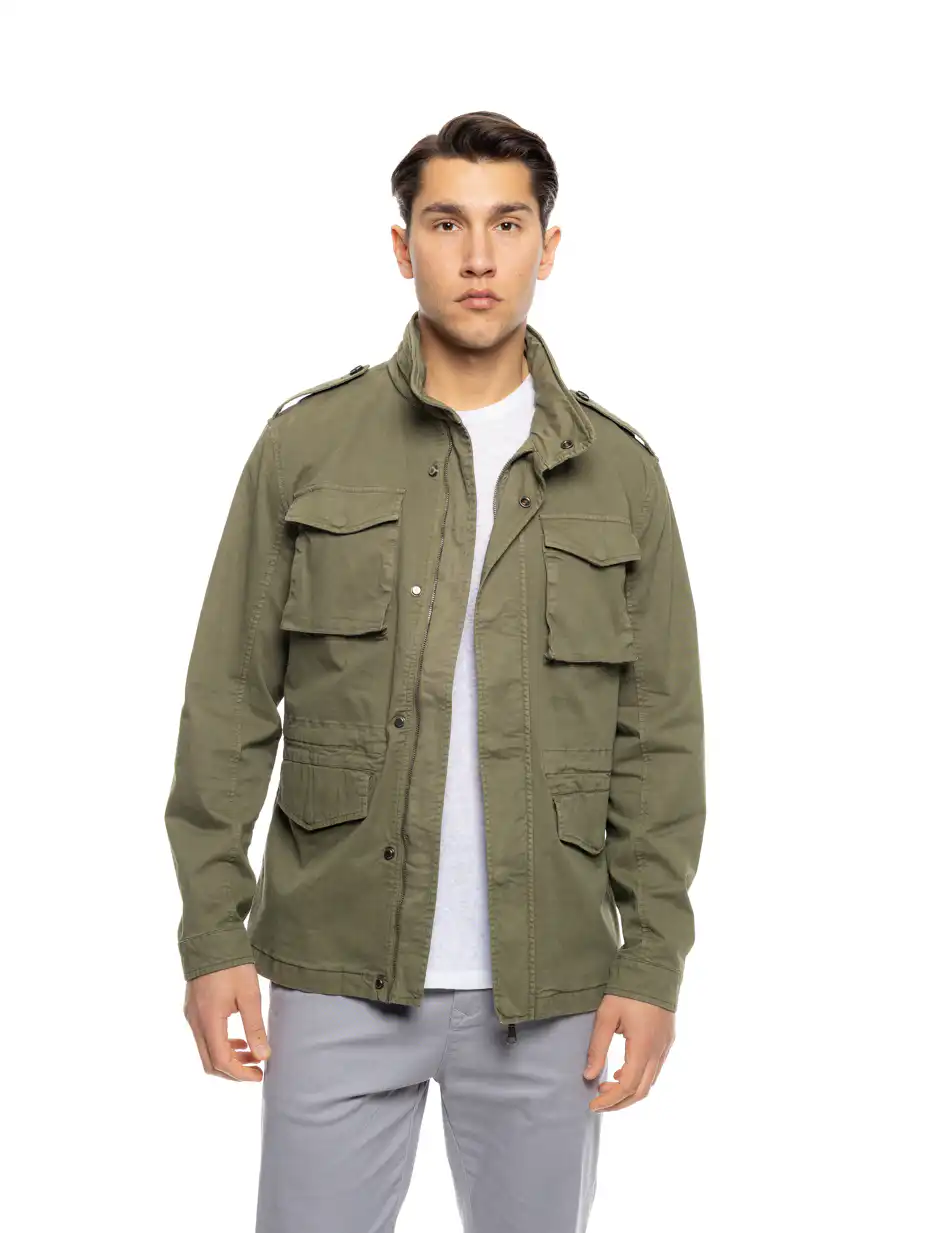 S' Ανδρικό πανωφόρι τύπου σαφαρι με τσεπες 53-201-049 KHAKI