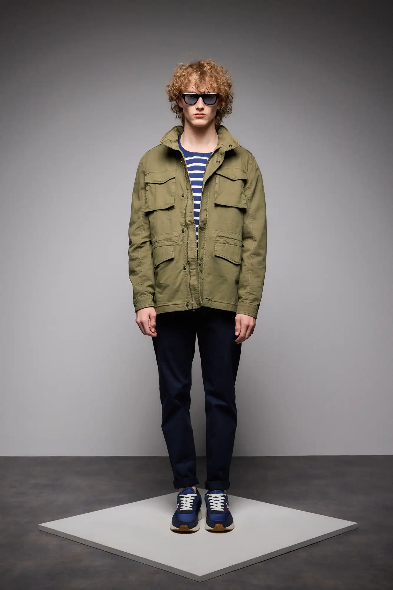 S' Ανδρικό πανωφόρι τύπου σαφαρι με τσεπες 53-201-049 KHAKI