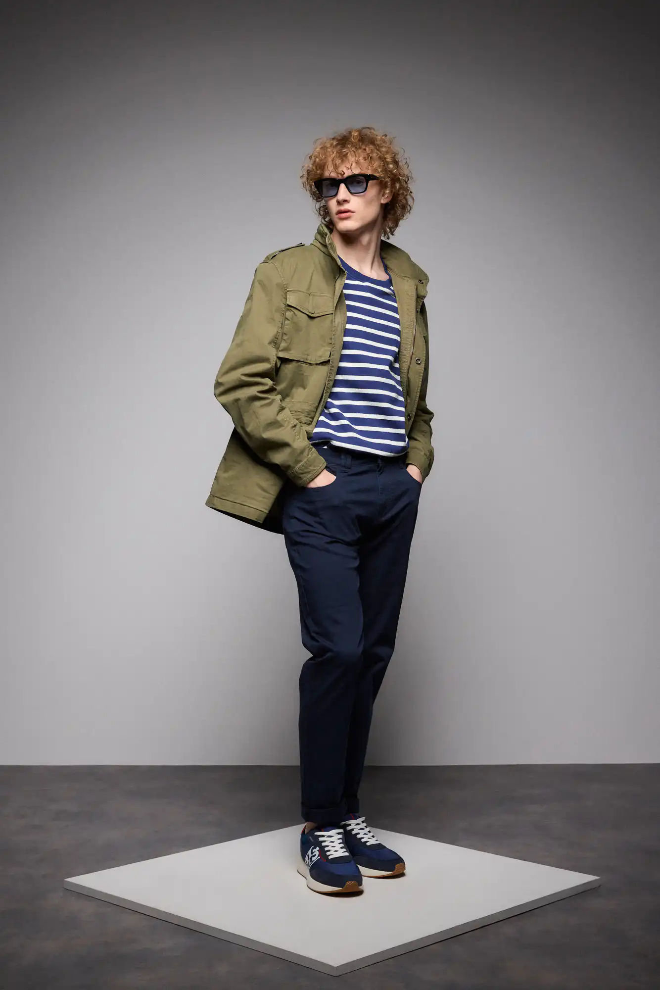 S' Ανδρικό πανωφόρι τύπου σαφαρι με τσεπες 53-201-049 KHAKI