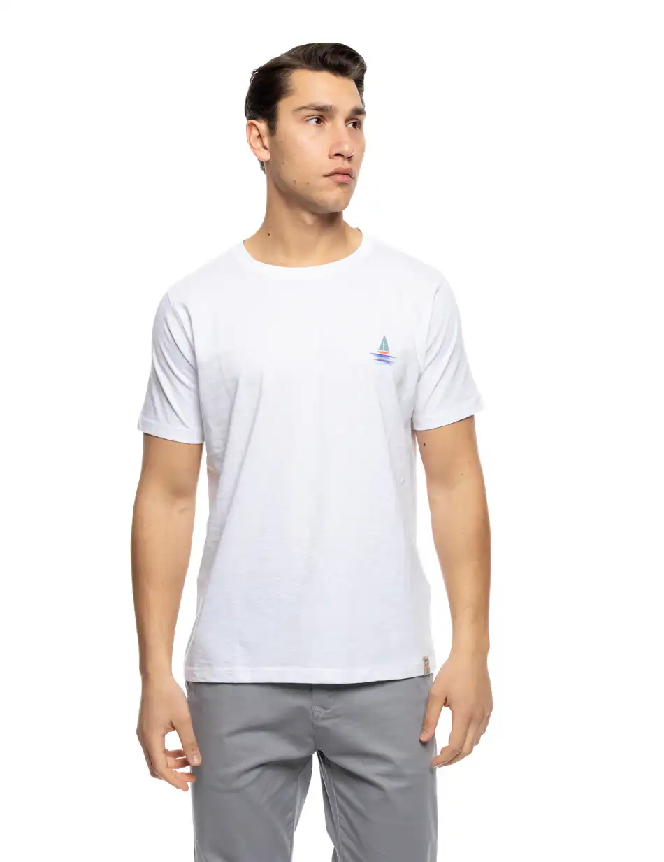 B' Ανδρικο μπλουζάκι με τύπωμα στην πλάτη ''FOREVER SUMMER'' 53-206-003 WHITE