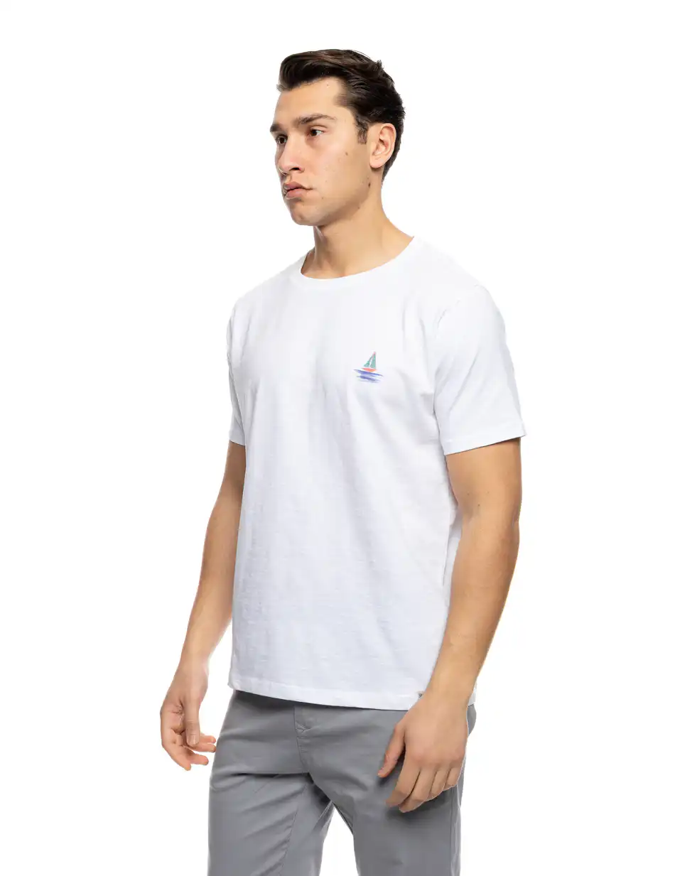 B' Ανδρικο μπλουζάκι με τύπωμα στην πλάτη ''FOREVER SUMMER'' 53-206-003 WHITE