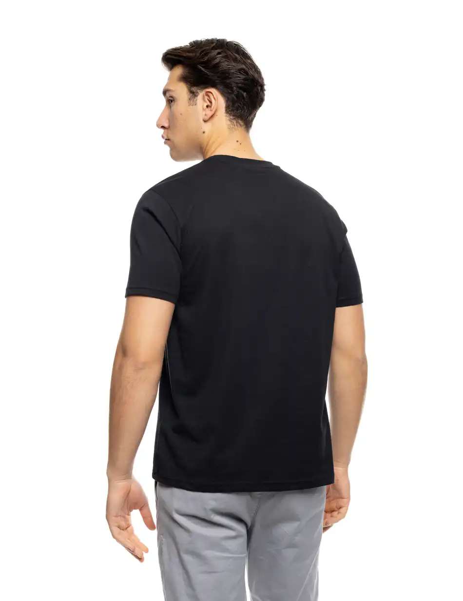 B' Ανδρικό μπλουζάκι με μικρό τύπωμα 53-206-004 BLACK