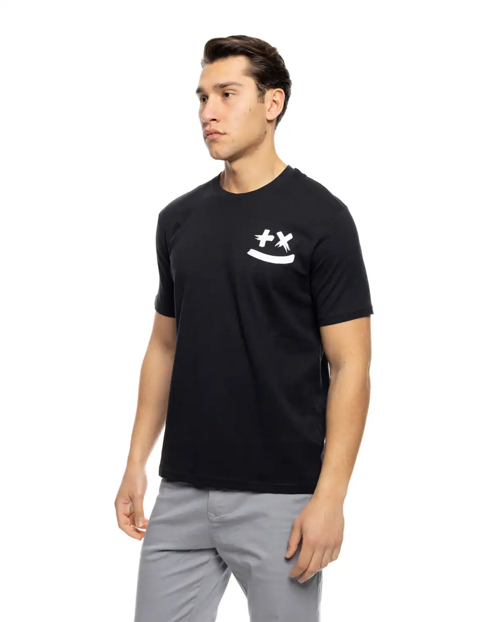 S' Ανδρικό μπλουζάκι με μικρό τύπωμα 53-206-005 BLACK