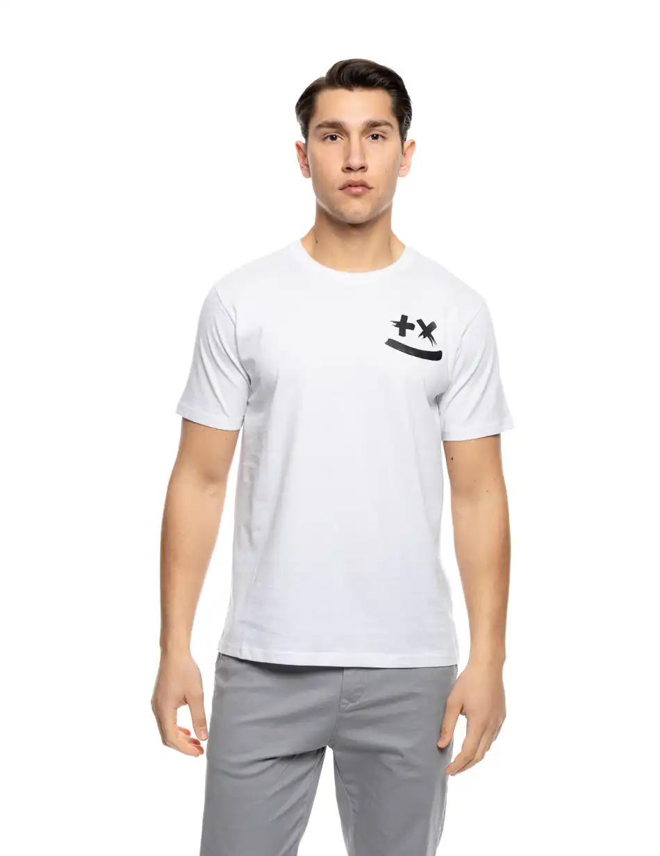 S' Ανδρικό μπλουζάκι με μικρό τύπωμα 53-206-005 WHITE