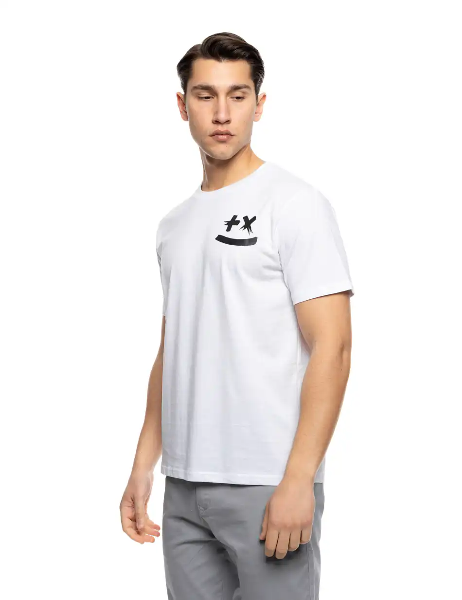 S' Ανδρικό μπλουζάκι με μικρό τύπωμα 53-206-005 WHITE