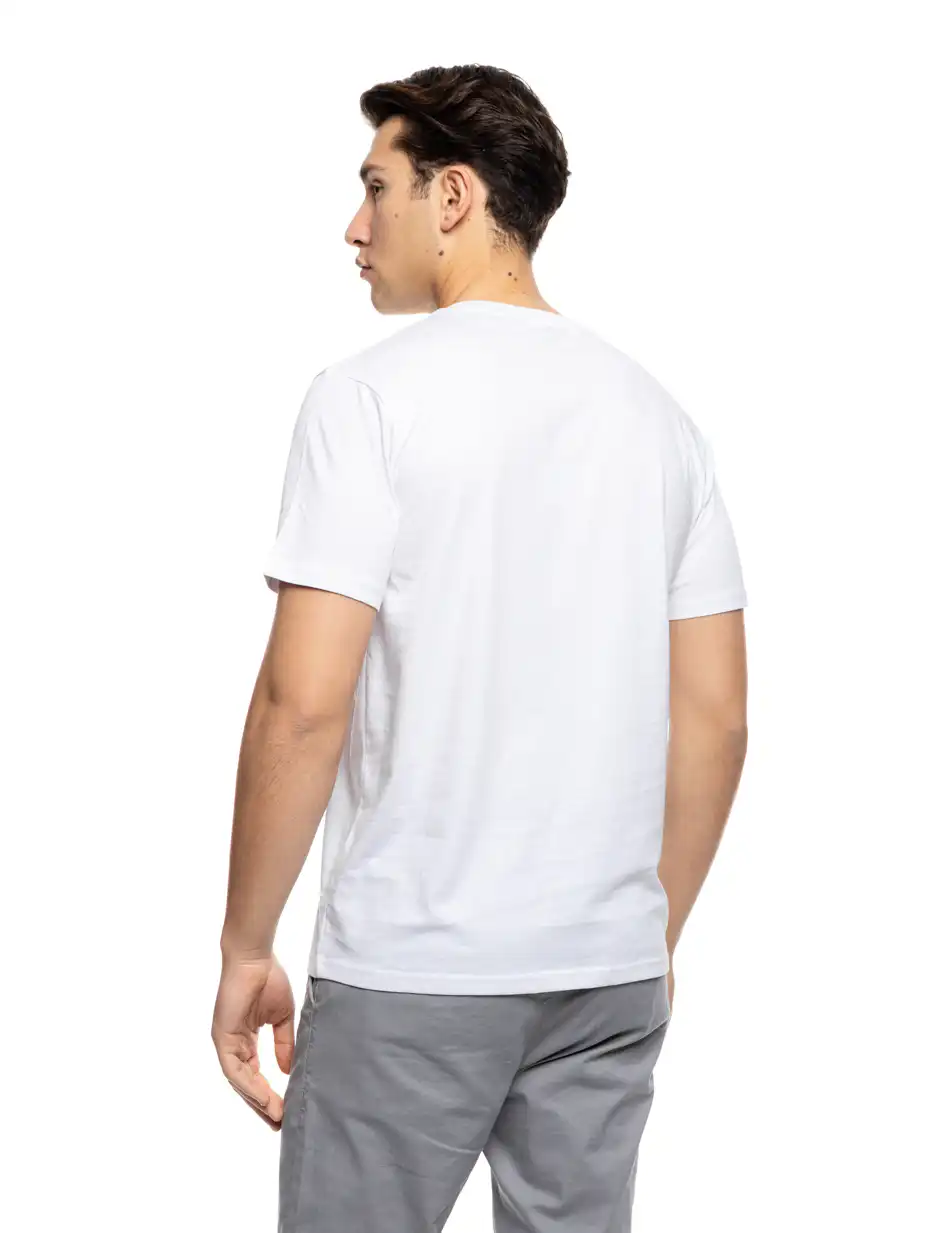 S' Ανδρικό μπλουζάκι με μικρό τύπωμα 53-206-005 WHITE