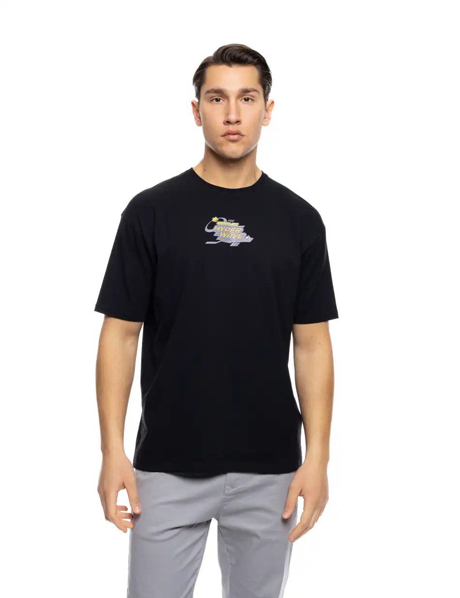 B' Ανδρικό μπλουζάκι με τύπωμα στην πλάτη 53-206-006 BLACK