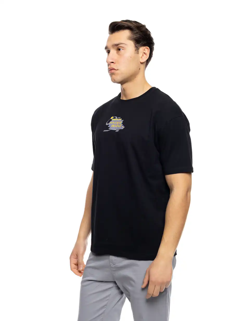 B' Ανδρικό μπλουζάκι με τύπωμα στην πλάτη 53-206-006 BLACK