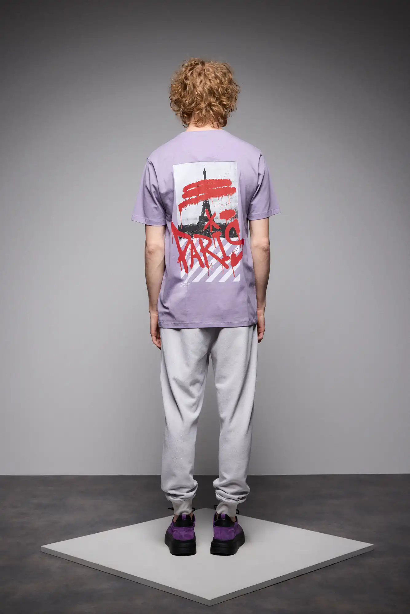 S'  Ανδρικό μπλουζάκι με τύπωμα στην πλάτη 53-206-009 LILAC