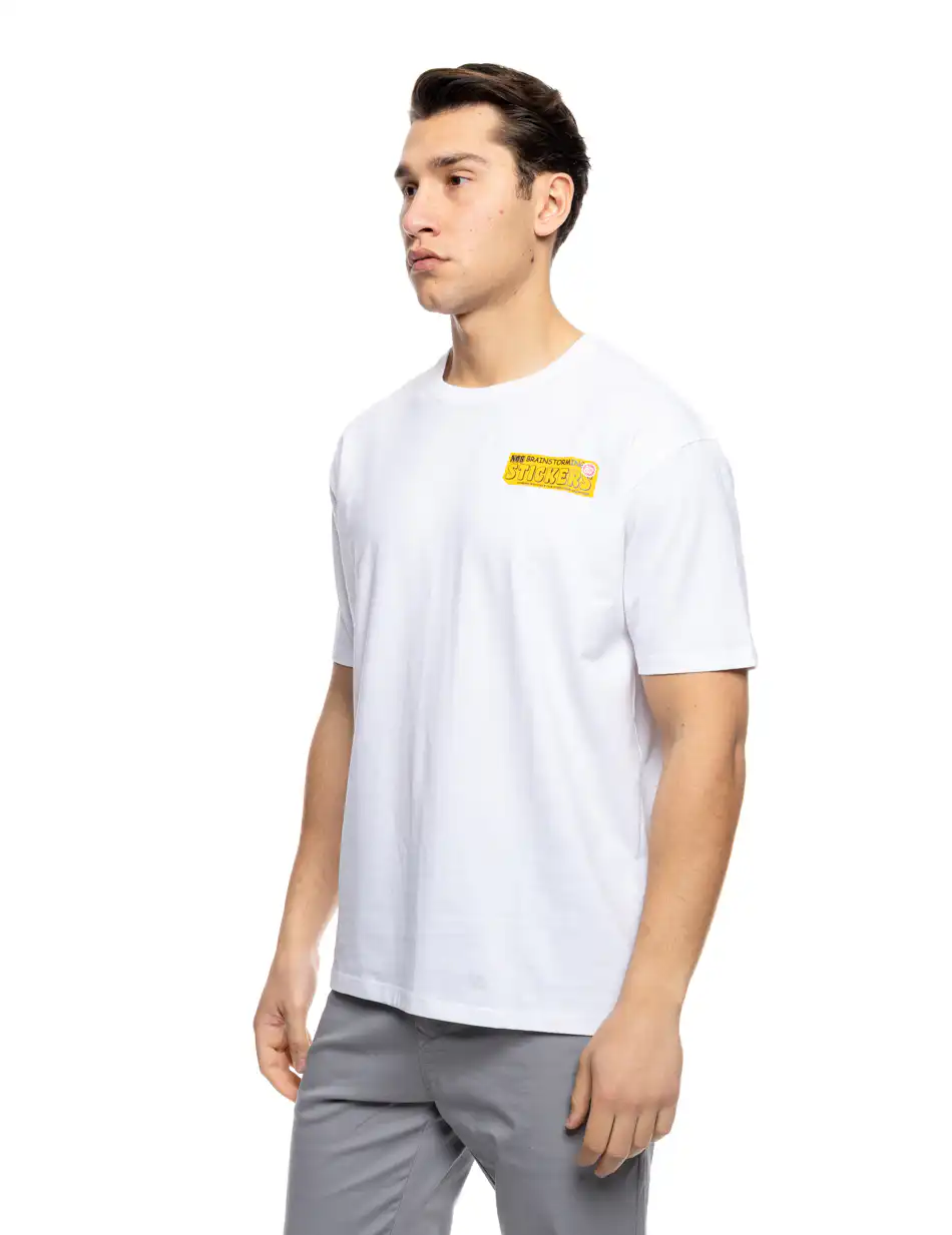 S'  Ανδρικό μπλουζάκι με τύπωμα στην πλάτη 53-206-010 WHITE