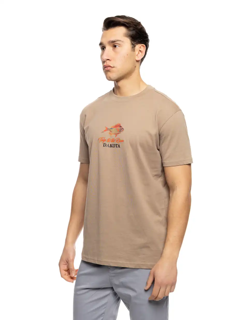 S'  Ανδρικό μπλουζάκι με τύπωμα ''fish dakota'' 53-206-016 FANGO