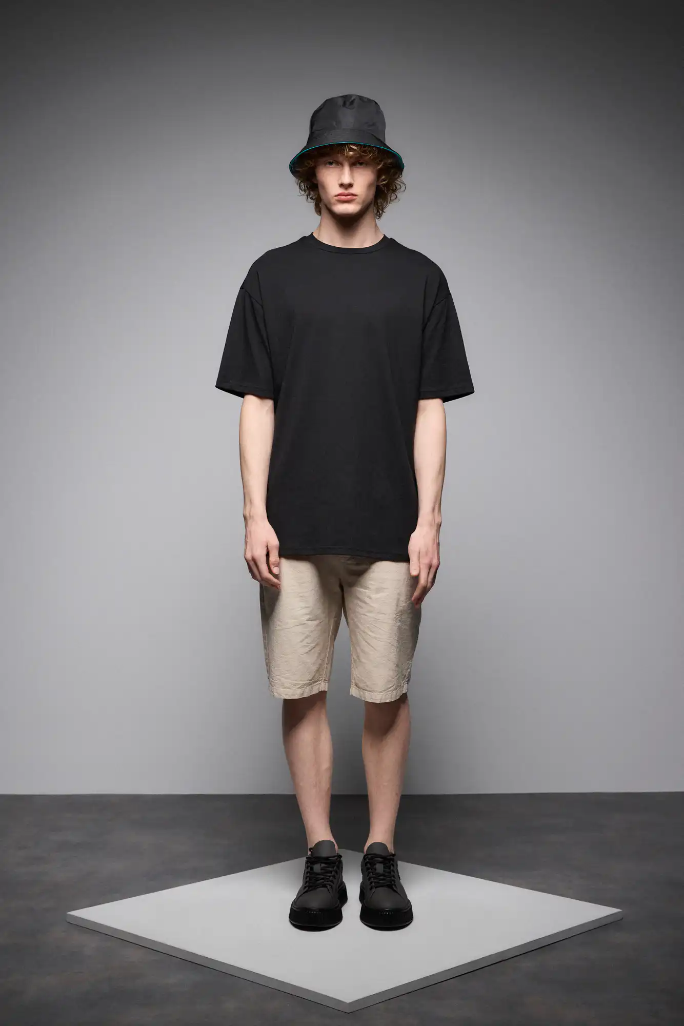 ST' Ανδρικο βαμβακερό μπλουζάκι 53-206-019 BLACK