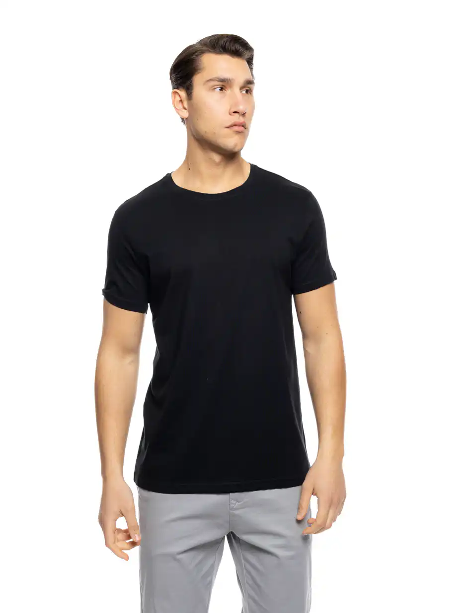ST' Ανδρικό βαμβακερο t-shirt 53-206-020 BLACK
