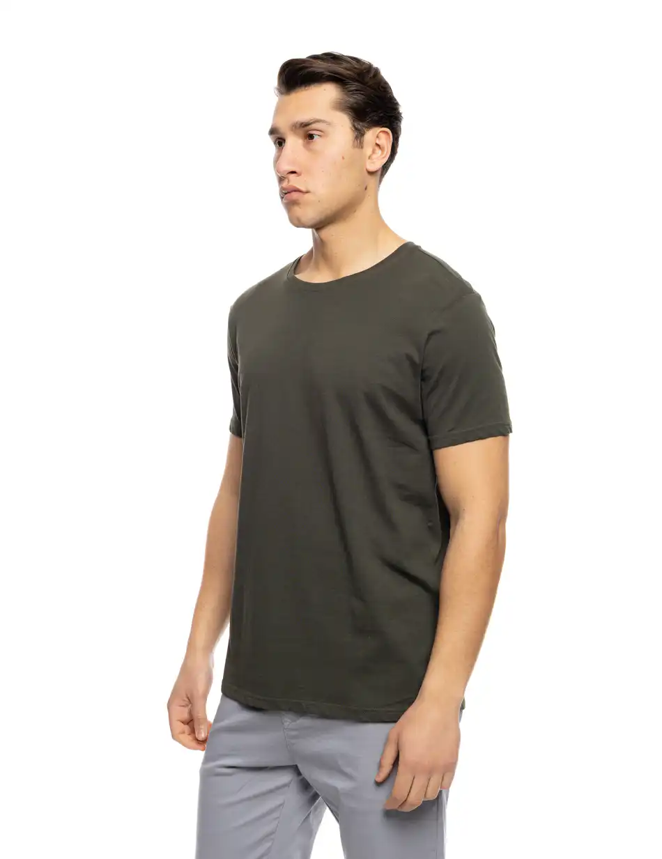 ST' Ανδρικό βαμβακερο t-shirt 53-206-020 DK GREEN