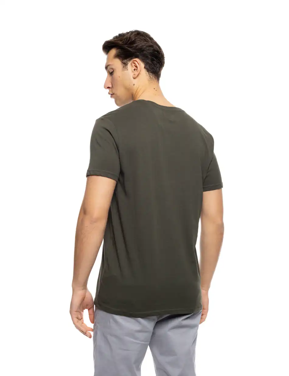 ST' Ανδρικό βαμβακερο t-shirt 53-206-020 DK GREEN