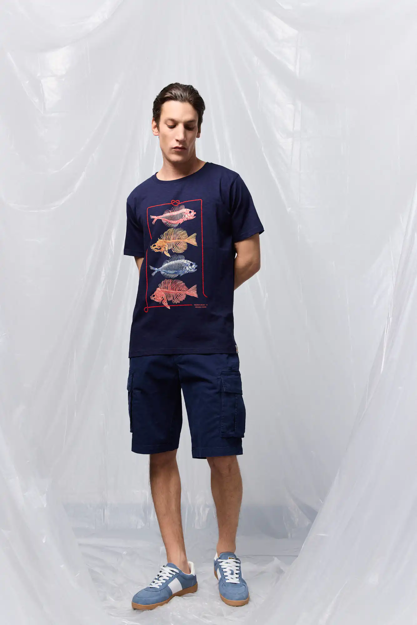 B' Ανδρική βερμούδα cargo 53-221-007 NAVY