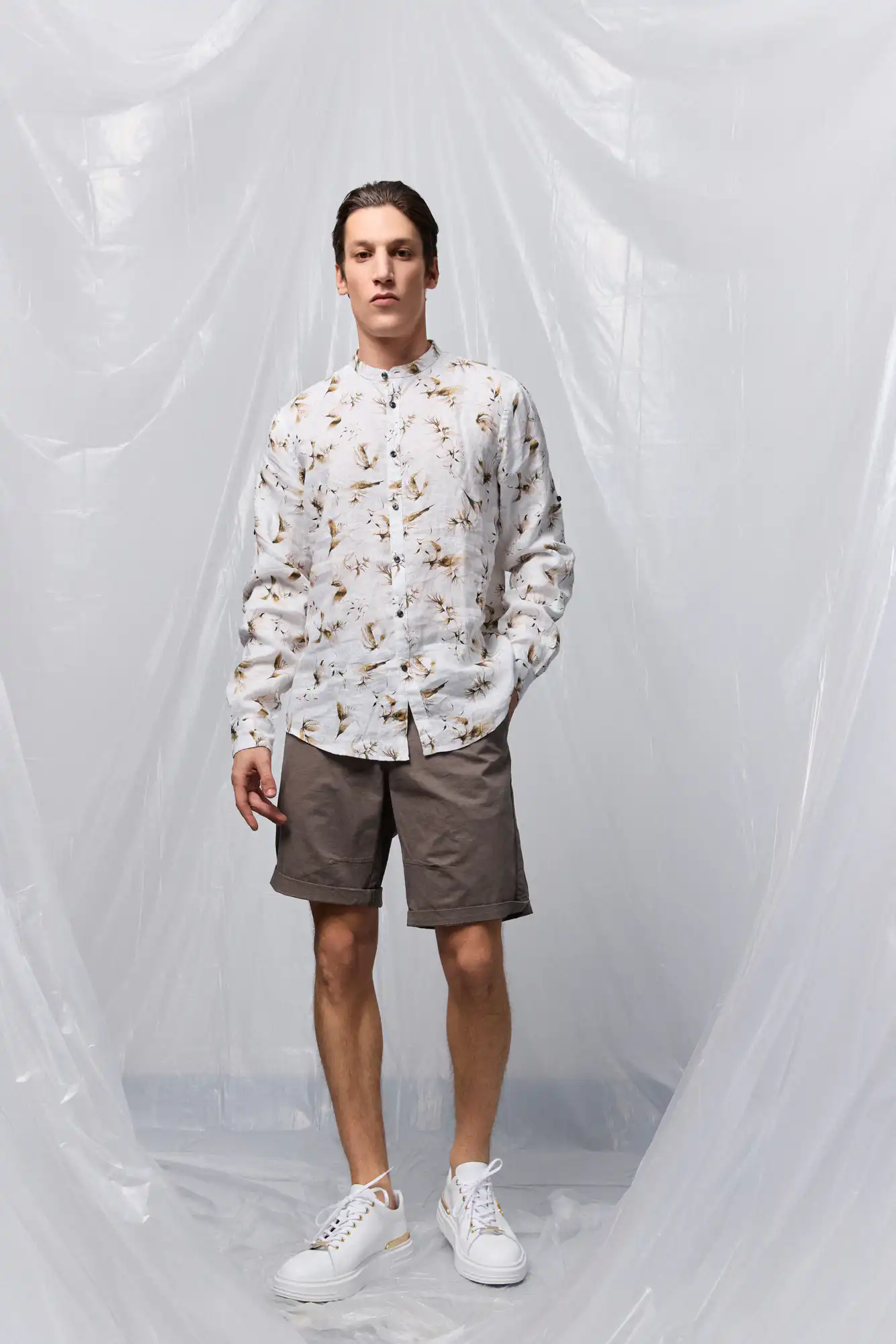 B' Ανδρική πεντάτσεπη βερμούδα 53-221-009 GREY