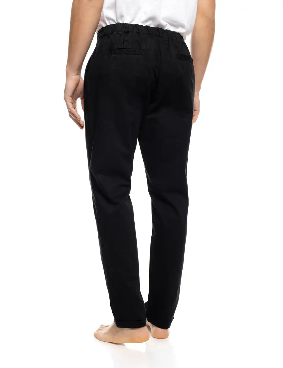 B' Ανδρικό παντελόνι chinos με πίσω ελαστικό ζωνάρι 53-241-003 BLACK