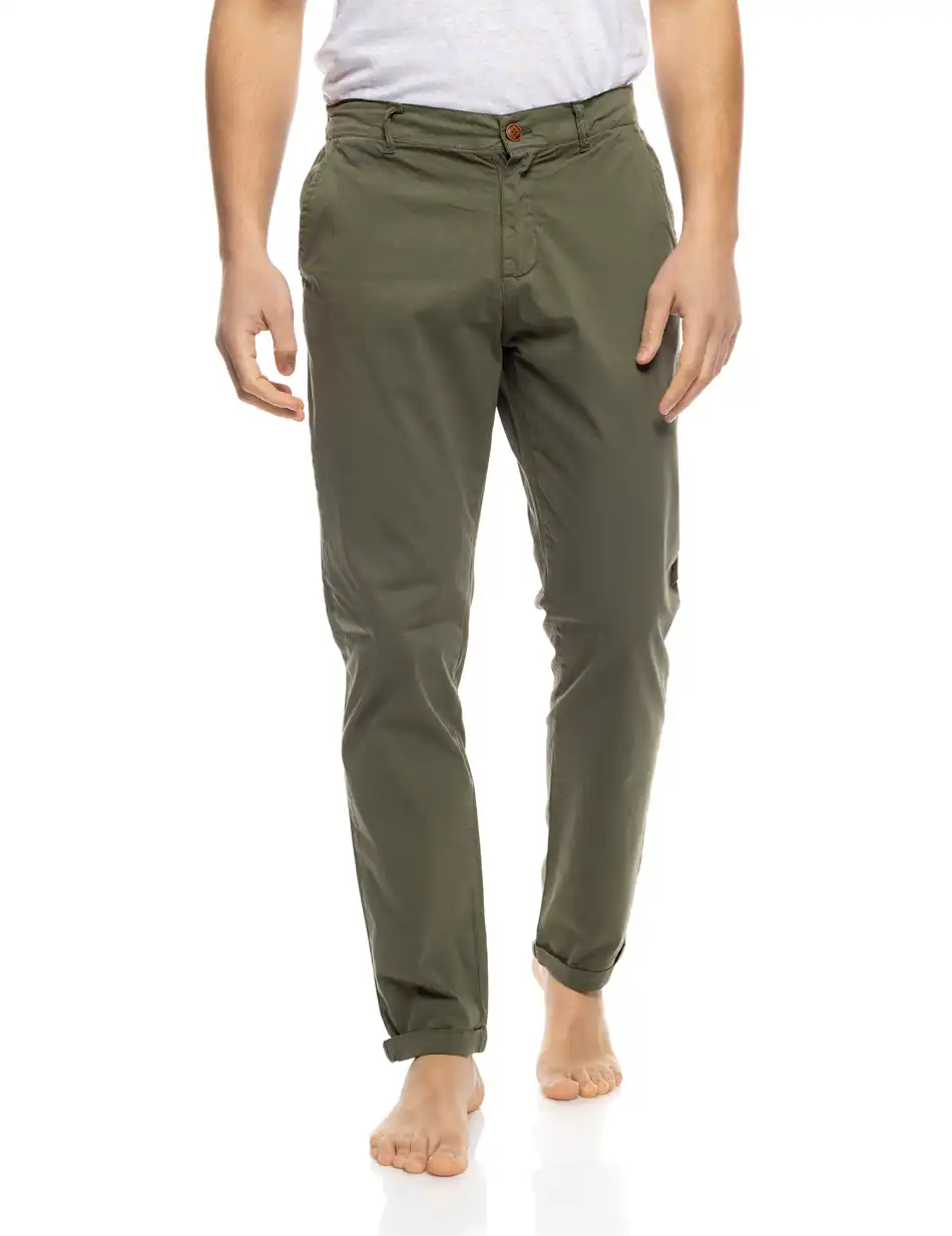 B' Ανδρικό παντελόνι chinos με πίσω ελαστικό ζωνάρι 53-241-003 KHAKI