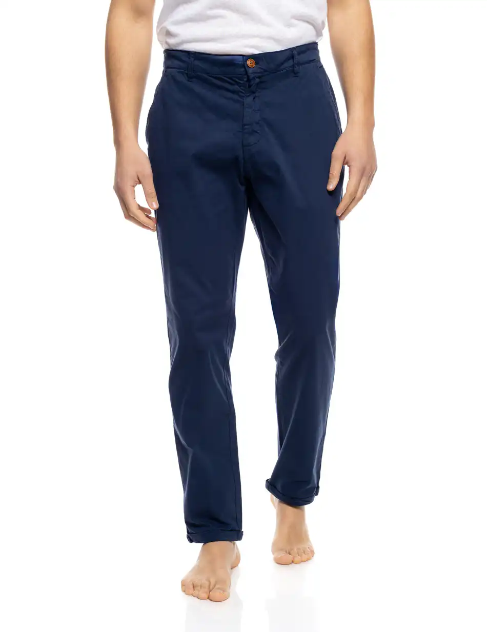 B' Ανδρικό παντελόνι chinos με πίσω ελαστικό ζωνάρι 53-241-003 NAVY