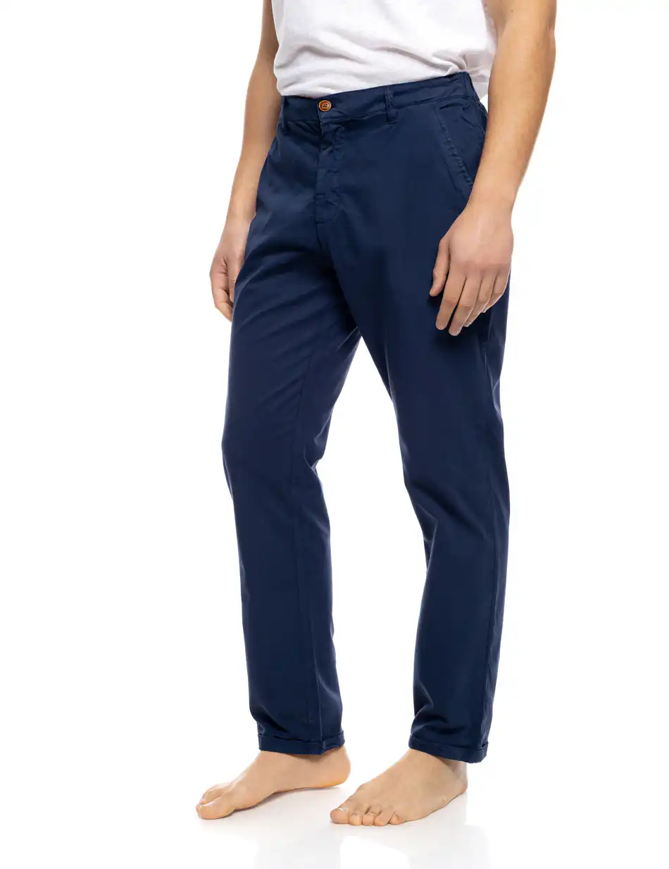 B' Ανδρικό παντελόνι chinos με πίσω ελαστικό ζωνάρι 53-241-003 NAVY