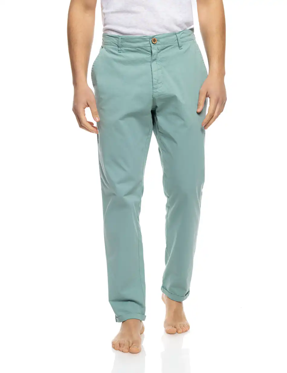 B' Ανδρικό παντελόνι chinos με πίσω ελαστικό ζωνάρι 53-241-003 TYRQUOISE