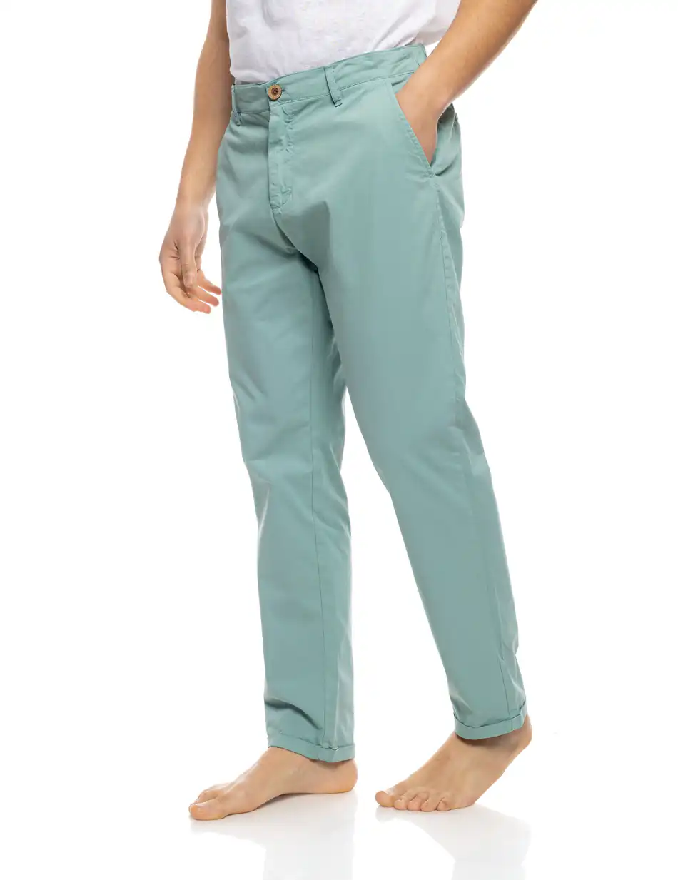 B' Ανδρικό παντελόνι chinos με πίσω ελαστικό ζωνάρι 53-241-003 TYRQUOISE