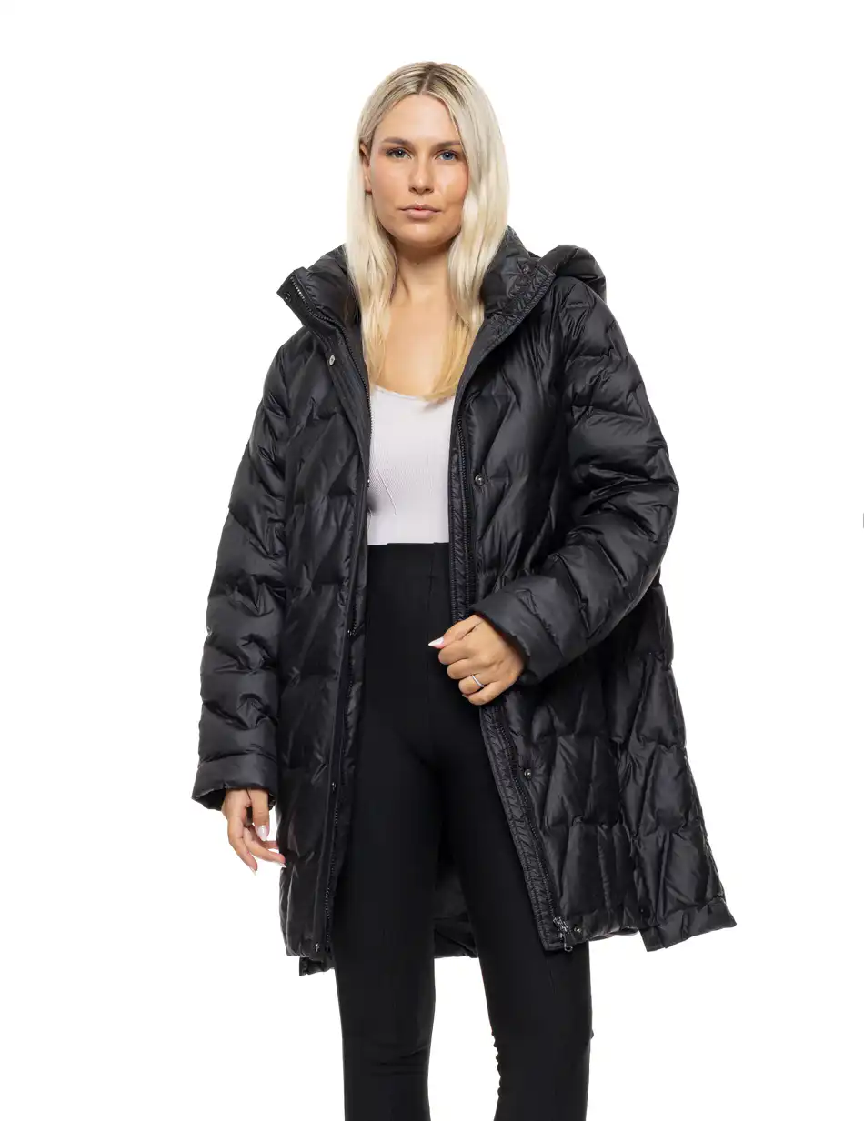 Biston Γυναικείο demi μπουφάν με ενσωματωμένη κουκούλα 54-101-001 BLACK